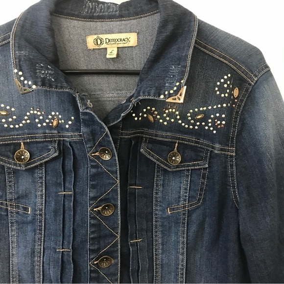Democracy embellished denim jean jacket - Picture 5 of 14